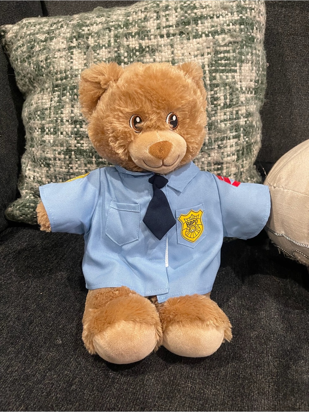 Build a bear plush with police shirt